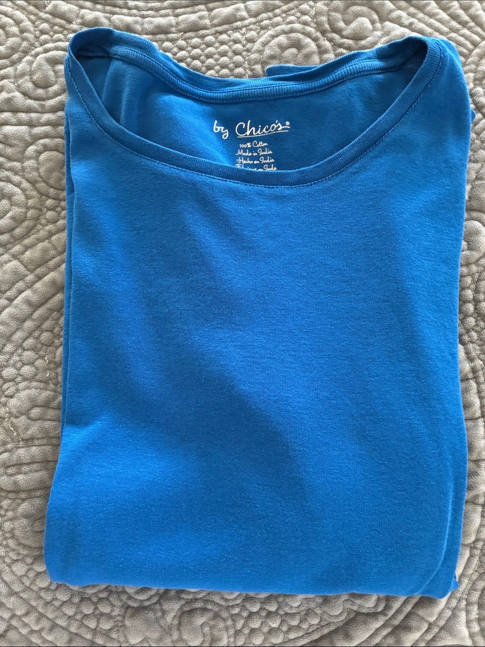 Chico's Royal Blue Long Sleeve Crewneck Tee